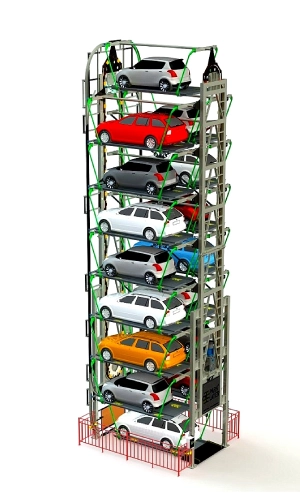 Vertical Rotary Parking System Left Side